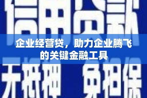 阳泉企业经营贷，助力企业腾飞的关键金融工具