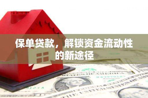 阳泉保单贷款，解锁资金流动性的新途径