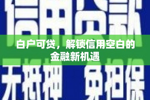 阳泉白户可贷，解锁信用空白的金融新机遇
