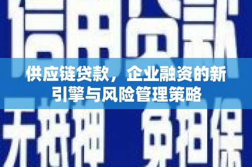 阳泉供应链贷款，企业融资的新引擎与风险管理策略