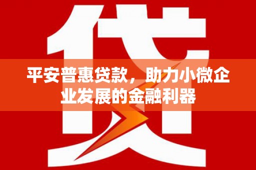 阳泉平安普惠贷款，助力小微企业发展的金融利器