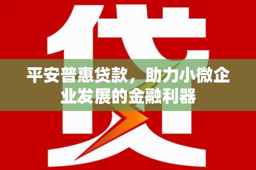 阳泉平安普惠贷款，助力小微企业发展的金融利器